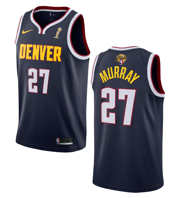 Men's Denver Nuggets #27 Jamal Murray Navy 2023 Finals Champions Icon Edition Stitched Basketball Jersey